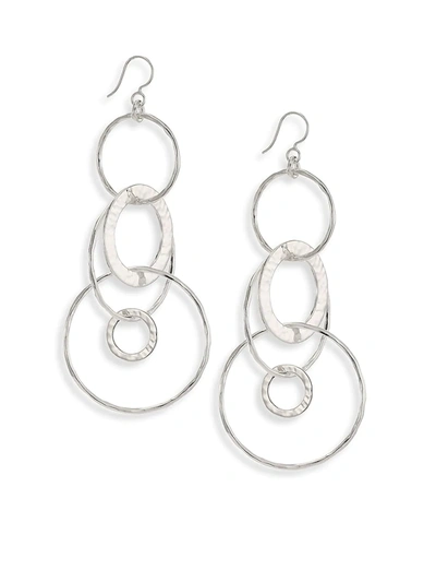 IPPOLITA CLASSICO JUMBO STERLING SILVER HAMMERED JET SET EARRINGS,400093761156