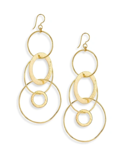 Ippolita Classico Jumbo 18k Yellow Gold Hammered Jet Set Earrings