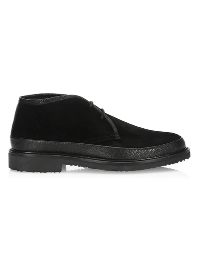 Ermenegildo Zegna Men's Trivero Suede & Leather Ankle Boots In Black