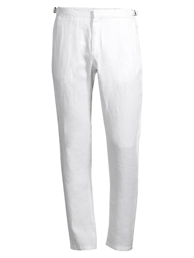 Orlebar Brown Iwc Schaffhausen Griffon Cotton And Linen-blend Trousers In White