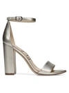 Sam Edelman Yaro Ankle-strap Metallic Leather Sandals In Light Gold