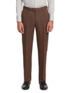 Ermenegildo Zegna Wool And Linen-blend Trousers In Brown