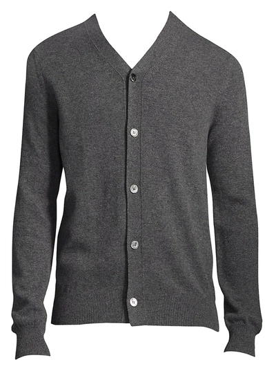 Comme Des Garçons Play Buttoned Wool Cardigan In Grey