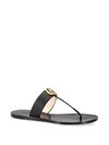GUCCI WOMEN'S MARMONT LEATHER THONG SANDALS WITH DOUBLE G,400096071331