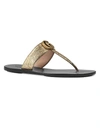 GUCCI MARMONT LEATHER THONG SANDALS WITH DOUBLE G,400096071381