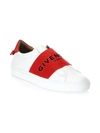 GIVENCHY URBAN STREET LOGO STRAP LEATHER SNEAKERS,400096079002