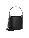 Staud Bissett Leather Bucket Bag In Black