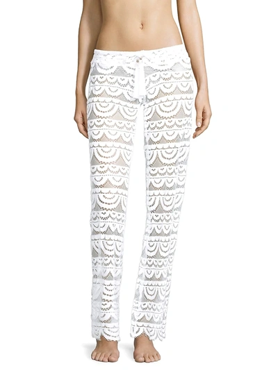 Pq Malibu Lace Trousers In Water Lily