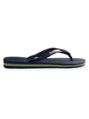 Havaianas Brasil Logo Flip Flops In Navy