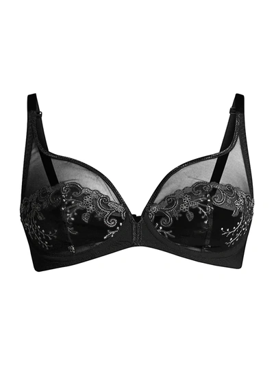 Simone Perele Saga Sheer Plunge Underwire Bra In Black