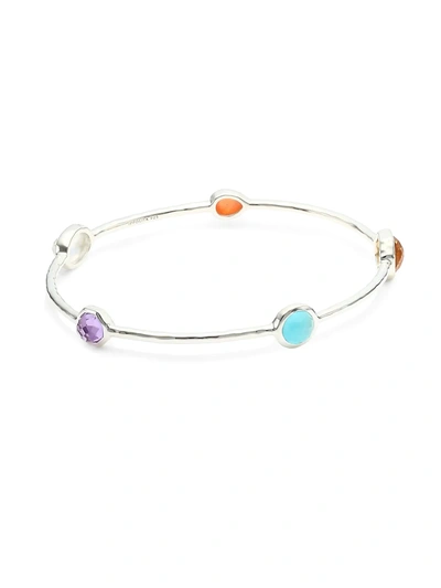 IPPOLITA ROCK CANDY STERLING SILVER & MULTI-STONE 5-STATION BANGLE BRACELET,400097437603