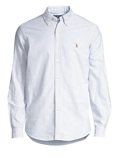 POLO RALPH LAUREN MEN'S STRIPED COTTON OXFORD SHIRT,400097797145