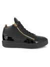 Giuseppe Zanotti Leather Zip Sneakers In Black