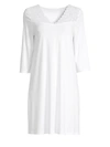 HANRO WOMEN'S MOMENTS THREE-QUARTER LACE YOKE NIGHT GOWN,400098022146