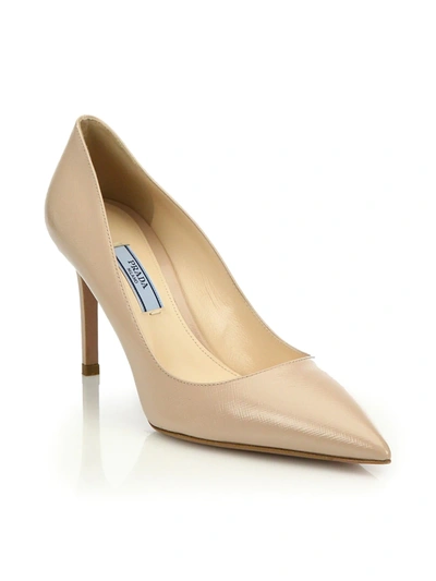 Prada Women's Patent Leather Pumps In Cipria