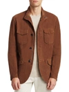 Saks Fifth Avenue Men's Collection Suede Field Jacket In Tan