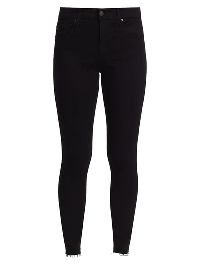 Ag Farrah Skinny Skinny High-rise Velvet Jeans In Super Black