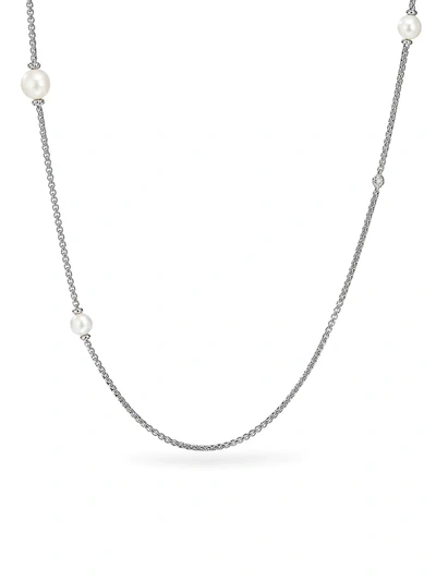 David Yurman Pearl Cluster Chain Necklace With Diamonds, 42