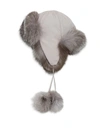 SAKS FIFTH AVENUE WOMEN'S COLLECTION FOX FUR-LINED POM POM TRAPPER HAT,0400099174138
