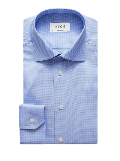 ETON MEN'S CONTEMPORARY-FIT HOUNDSTOOTH DRESS SHIRT,400099175288