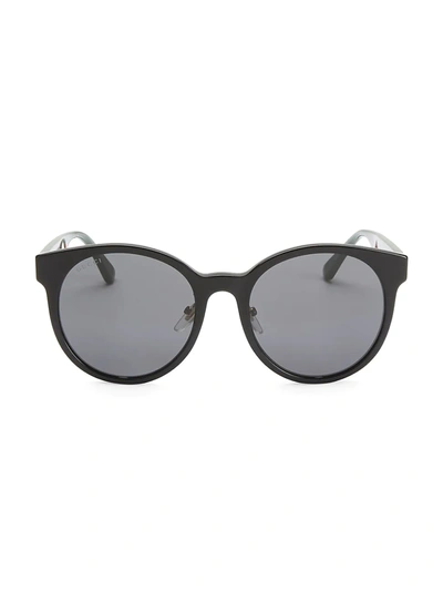 Gucci Round Web-arms Acetate Sunglasses In Grey