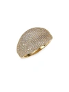 ADRIANA ORSINI 18K GOLDPLATED STERLING SILVER STATEMENT RING,400099285671