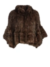 THE FUR SALON WOMEN'S KNIT SABLE FUR CAPE,400099380276