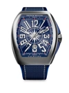 FRANCK MULLER YACHTING VANGUARD STAINLESS STEEL & LEATHER STRAP WATCH,400099449172