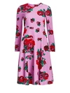 LELA ROSE CREPE ROSE PRINT PANEL DRESS,400099589600