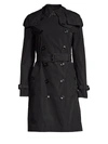 BURBERRY WOMEN'S KENSINGTON HOODED DOUBLE-BREASTED LOGO TRENCH COAT,400099668888