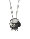 Alexander Mcqueen Men's Silvertone Divided Skull Pendant Necklace In Silver Black