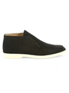 Loro Piana Polacchino Suede Slip-on Chukka Boots In Black