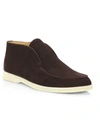 Loro Piana Polacchino Suede Slip-on Chukka Boots In Chocolate