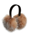 Surell Women's Fox Fur Expandable Earmuffs In Crystal