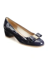 Ferragamo Women's Vara Patent Leather Pumps In Oxford Blue