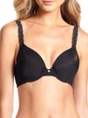 Natori Pure Luxe Custom Coverage Contour Underwire Bra In Black In Black