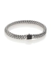 John Hardy Classic Chain Sterling Silver Lava Medium Bracelet With Black Sapphire
