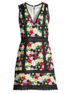 ALICE AND OLIVIA WOMEN'S ZULA EMBROIDERED FLORAL A-LINE MINI DRESS,0400010190923