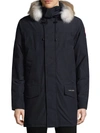 Canada Goose Langford Coyote Fur-trim Down Parka In Admiral Blue