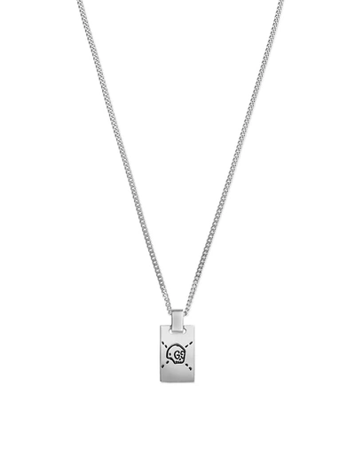 Gucci Men's Sterling Silver Ghost Tag Pendant Necklace In Silver-tone