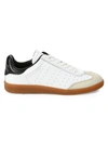 Isabel Marant Bryce White Low Top Sneakers With Suede Insert And Logo Detail In Leather Woman In White