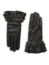 AGNELLE FROU FROU LEATHER GLOVES,400098922660