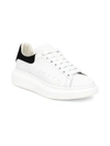 Alexander Mcqueen Women's Oversized Embossed Logo Colorblocked Suede Sneakers In White Black