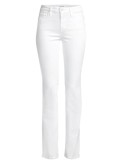 Frame Le Mini High-rise Bootcut Jeans In Blanc