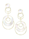 IPPOLITA WOMEN'S POLISHED ROCK CANDY 18K YELLOW GOLD & MOTHER-OF-PEARL SLICES AND LINKS EARRINGS,400010423222