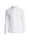 Eton Mens White Herringbone Slim-fit Cotton Shirt 17.5 In Mid Purple