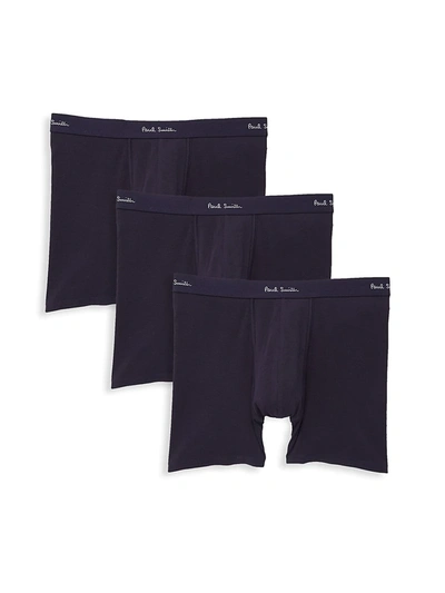 Paul Smith 3-pack Long-leg Boxer Briefs In Navy