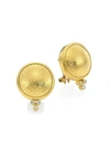 GURHAN WOMEN'S AMULET 24K YELLOW GOLD & DIAMOND BUTTON EARRINGS,400010627592