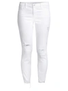 J BRAND 835 MID-RISE DISTRESSED CROP SKINNY JEANS,400010647893