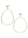 CELARA 14K YELLOW GOLD & DIAMOND FRONTAL HOOP EARRINGS,400010737929